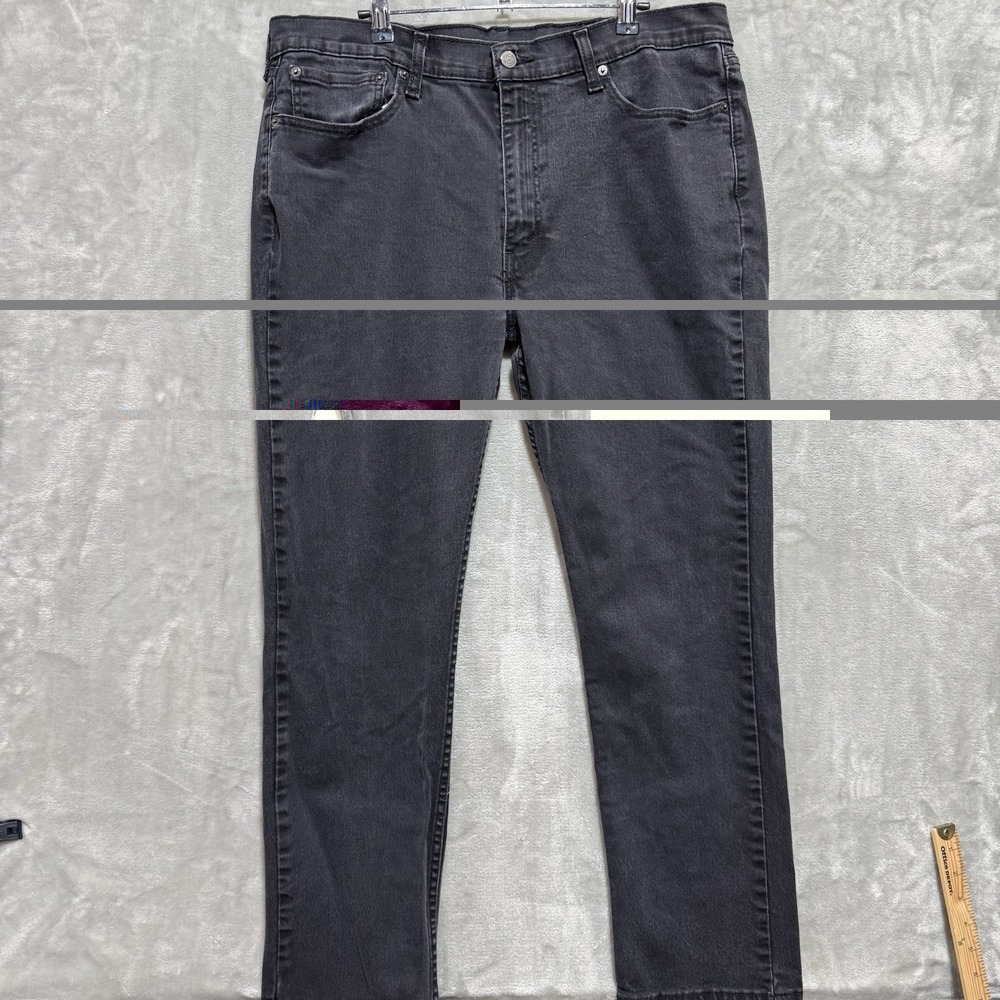 Levi's 514 Straight Fit Jeans Mens 38x30 Black Denim Dark Wash Mid Rise Outdoor
